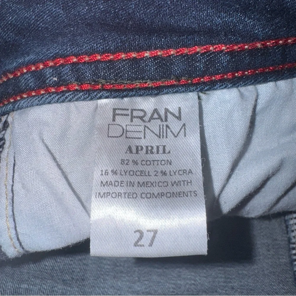 FRAN DENIM April Super High Rise Skinny Jeans Dark Wash Lifters’ Size 27 - Picture 12 of 14
